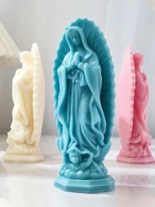 Molde de silicona de la elegante Virgen María para yeso, molde de figuras de esculturas de la madre católica Virgen María, herramientas de resina epoxi y yeso de bricolaje para manualidades sagradas, ornamento cristiano de oración sagrada