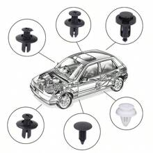 Pack 100 Fixadores Fênder Parafuso Plástico Para-choque Carro Clip de Retentor - Preto - Visão 4