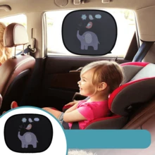 2pcs Car Sun Shade Cover Side Window PVC Electrostatic Film With Suction Cup Cartoon Sunscreen Heat Insulation Shield - Multicolor - View 3