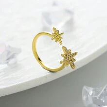 Chaobang 1入鑽石水滴形精美單戒指，可調大小，優雅閃耀，適用於女性、派對、音樂節、約會、禮物和夏日度假，適合日常佩戴 - J518 - 查看 8