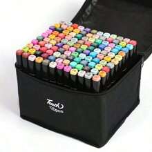 12/24/30/48/168 Color Double Pointed Art Mark Pen, DIY Pen, Ceramic Art Collection, Alcohol Mark Pen, Permanent Alcohol Based Sketching Mark Pen, Comes With Drawing Sketch Box, Black Bucket, Party Collection, Christmas Decoration, Home Decoration (Some Styles/Positions/Patterns Or Colors Are Random, Such As The Letters On The Pen Body!!! Does Not Affect Use) - 24 Colors/set - View 5