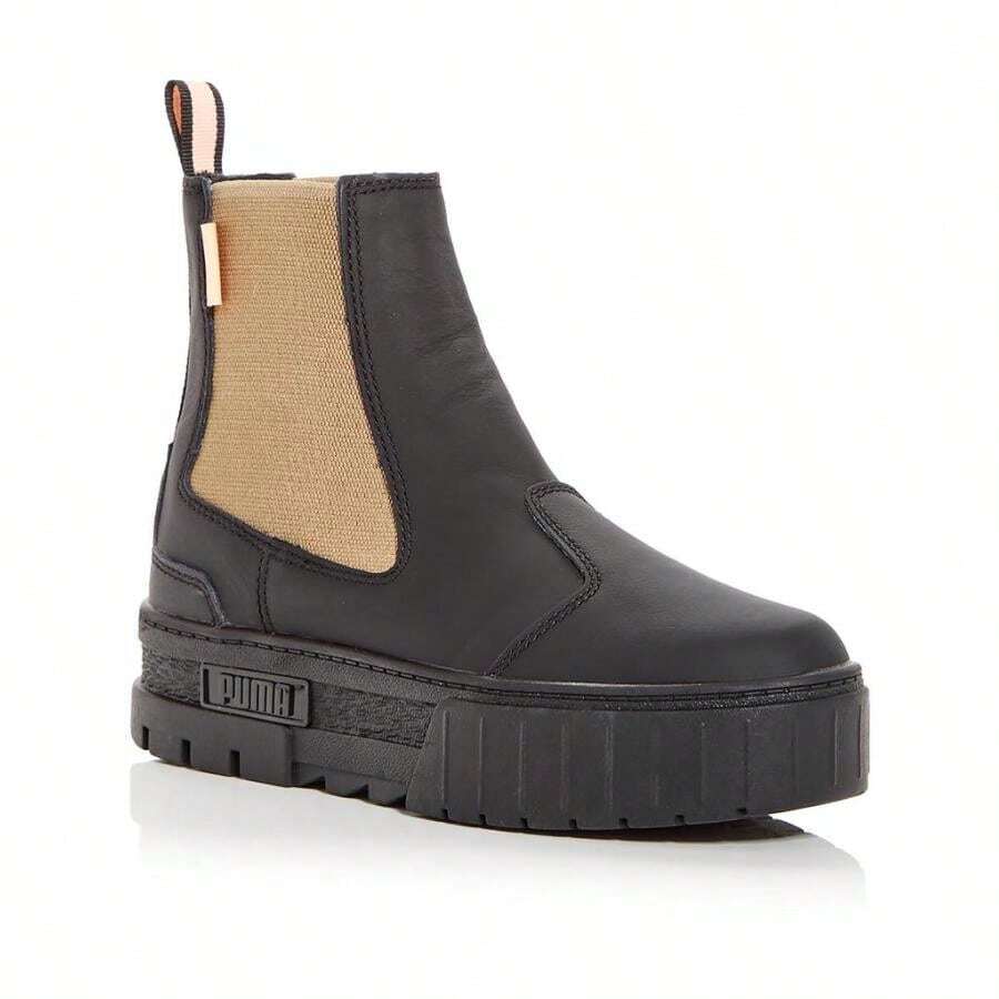 Puma Chelsea 女式踝靴皮革切尔西靴 - 黑色 - 查看 1