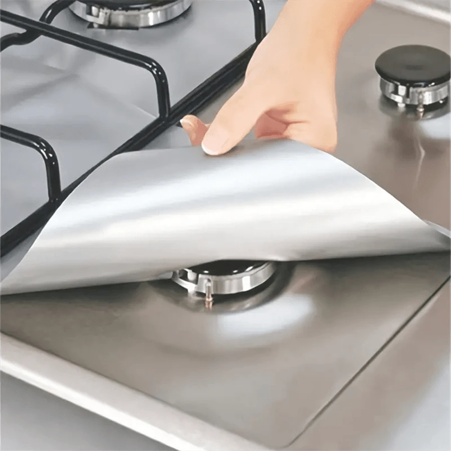6片塑料隔热垫，耐高温耐油，加厚燃气灶垫，灶台清洁垫，灶台保护罩，燃气灶垫，耐热燃气灶垫，保鲜膜垫，耐油燃气灶垫（两种颜色可选），厨房，夏季海滩派对，食品，露营，收纳，房间装饰，厨房用品。 - 彩色 - 查看 1