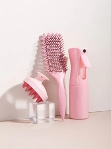 3pcs Hair Styling Set With Spray Bottle 200ml,Scalp Massager,Scalp Brush, Scalp Massage ,Curly Defining Brush,Define Styling Brush For Curly Hair,Reduce Hair Pulling And Curl Separation,Shaping And Defining Curls,Hair Styling Tools For Women,Curl Defining Brush, 2024 Newest Curl Define Styling Brush For Curly Hair, , Vented Hair Brush, Shaping And Defining Curls For Women Scalp Scrubber With Ultra-Soft Bristles, Integrated Design Scalp Exfoliator For Deep Cleanse, Dandruff Removal And Hair Growth Hair Brush - Pink - View 2