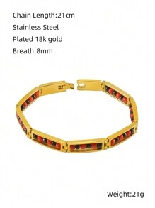 1 pièce Bracelet en acier inoxydable de mode de personnalité pour femmes, bijoux de bracelet en acier de titane de couleur or 18K