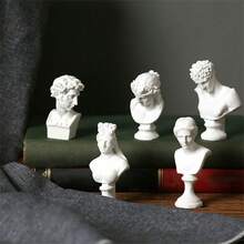 Hongbu ZHOU 1 pieza de Busto clásico mini greco-romano: Estatua art déco atemporal de ABS para coleccionistas y decoración del hogar (estilo aleatorio) - Blanco - Ver 2