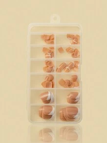 120Pcs French Toe Nail Tips, Short Square False Toenails Press On Nails Full Cover Acrylic Toenails Tips For Nail Extension Home DIY Nail Salon