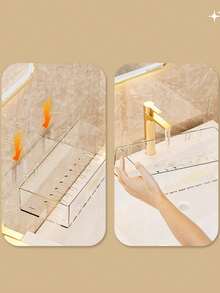 1入組免打孔透明塑膠衛浴馬桶收納架化妝臺洗漱用品收納架，壁掛式儲物架 - 彩色 - 查看 7