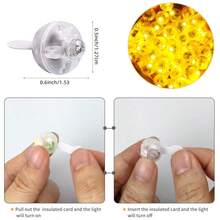 20 piezas Luces de globo LED amarillas, bombillas redondas pequeñas para globos, perfectas para fiestas de cumpleaños, bodas y divertida decoración interior/exterior - Amarillo - Ver 4