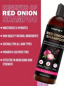 Red Onion Shampoo With Red Onion Seed Oil Extract Grape Seed Oil For Men & Women - 200ml