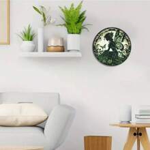 1pc 3D Visual Metal Round Floral Wreath Sign - 20.32 X 20.32 Cm 2D Flat Printing, Vintage Round Metal Plaque, Spring Goddess Theme Tin Sign - Waterproof & Weatherproof High Definition Print Wall Decor, Suitable For Home, Garage, Coffee Shop, And Restaurant Colored Window Hanging Decor, Garden Wall Art, Bathroom Wall Decor, Daycare Decor, Fashionable Room Decor, Mother's Day Or Father's Day Gift, Random Hole Position Style