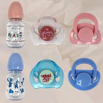可爱重生娃娃配件奶瓶和磁性奶嘴逼真重生婴儿娃娃用品假人适用于新生重生婴儿娃娃玩具