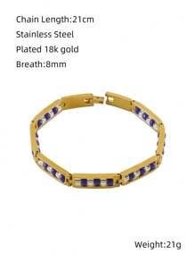 1 pièce Bracelet en acier inoxydable de mode de personnalité pour femmes, bijoux de bracelet en acier de titane de couleur or 18K
