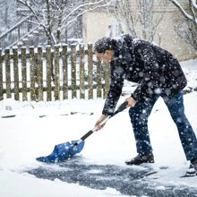 MoNiBloom Snow Shovel, Portable Wide Snow Pusher With D-Grip Handle, 16" Aluminium Snow Removal Tool For Car Outdoor Camping Garden, Blue - Blue - View 6