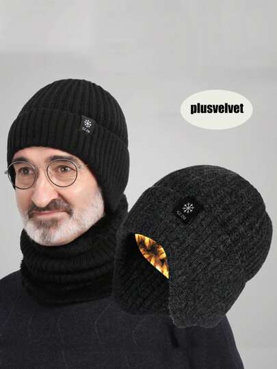 1pc Men's Winter Hat With Ear Flaps, Helmet Liner, And Thick Warm Knitted Cap With Thermal Lined Beanie Fall Outfit
