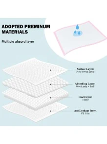 1 paquet de tapis à langer jetables pour bébé avec une grande absorbance et des caractéristiques imperméables, doux, portable et confortable, tapis isolant anti-urine, 25 pièces par paquet. Cadeau de décoration pour la famille et la baby shower - Rose bonbon - Voir 5