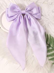 2pcs Girls' Large Size Bow Hair Clips, Elegant Retro Fashion Hair Accessories, Ideal For Daily Wear And Decoration, Cute (Light Purple And White) - Multicolor - View 4