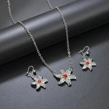 1set African Flower Pendant Necklaces Earring For Women Girls Mayotte Jewelry Wedding Birthday Party