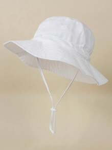 2pcs Kids Solid Color And Butterfly Print Adjustable Sun Protection Breathable Casual Bucket Hats For Outdoor Travel And Daily Use - Multicolor - View 7
