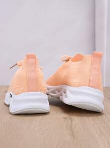 Scarpe da ginnastica da corsa piatte antiscivolo e traspiranti da donna in maglia, da infilare, scarpe sportive casuali