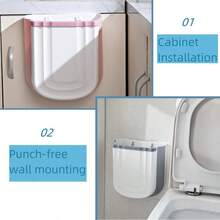 1入組廚房垃圾桶，折疊垃圾桶，掛式垃圾桶，適用於廚房、臥室、客廳、野營野餐、廚房用品、垃圾桶