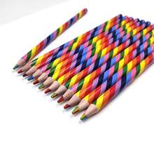 12pcs/Set Rainbow Gradient Color Pencils With Same Core, DIY Hand-Painted Multicolor Pencils For Magic Drawing And Coloring - Multicolor - View 7