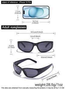 1 PC Women's Acrylic Wrap Shape Y2K Outdoor Cycling Fashion Glasses For Daily Outdoor Sports Use Beach Accessories For Women Glasses Shades Y2KFest Music Fest For Summer Beach Vacation,Outdoor,Travel Street Y2k Style Oversized Wrap Frame For Music Festival Preppy Style For Back To School - 黑色 - 查看 5