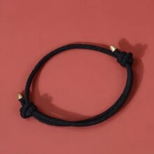 1 件女士简约编织手链，百搭多色友谊手链，学生日常配饰，节日礼物 - 綠色 - 查看 18