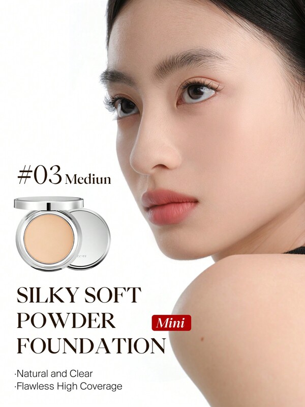 JOOCYEE Silky Soft Powder Foundation 03 Medium Mini Skin-Melting Long-Lasting Flawless Blurring