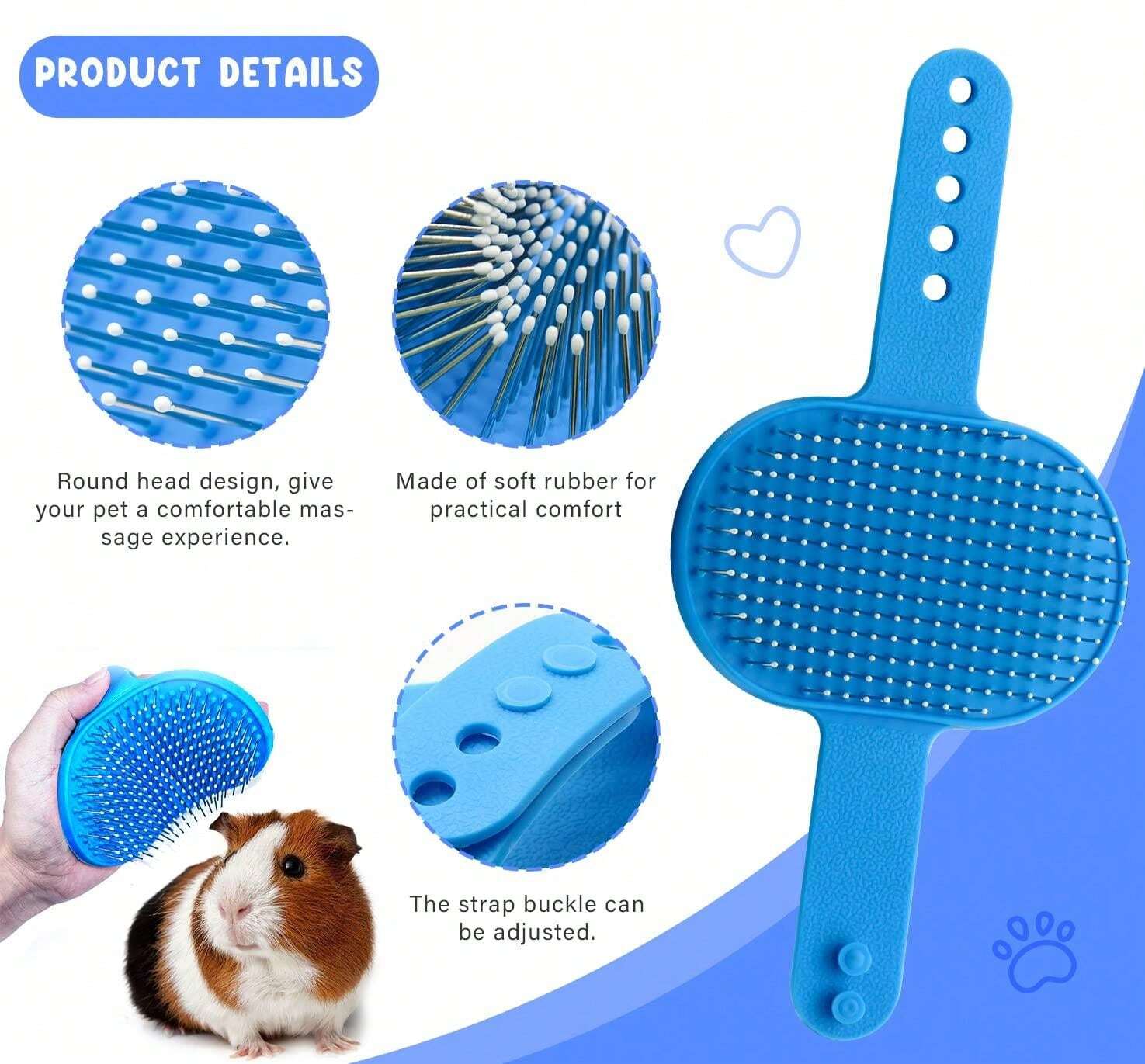 Rabbit Grooming Kit With Pet Detangling Comb, Nail Clippers, Scissors