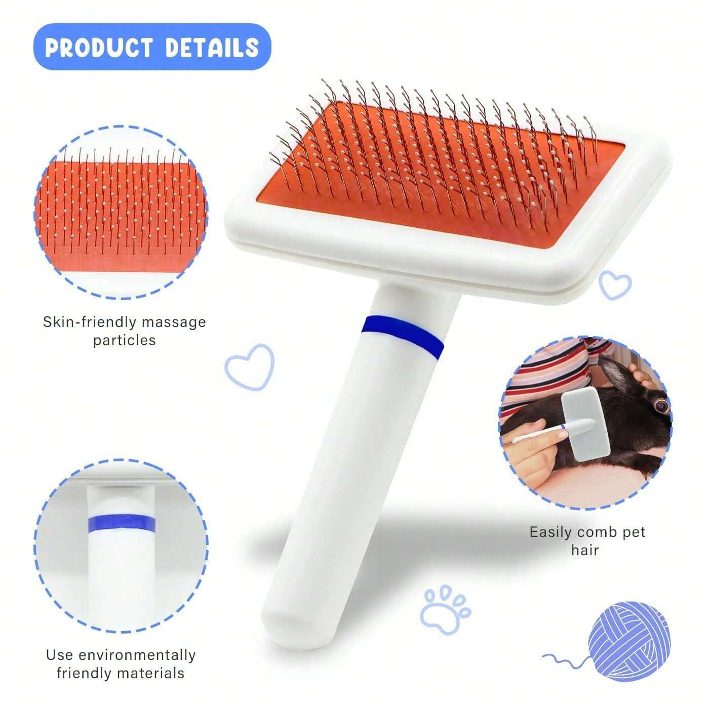 Rabbit Grooming Kit With Pet Detangling Comb, Nail Clippers, Scissors