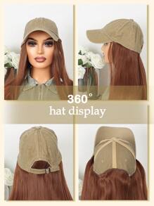 Mũ Tóc Giả Dài Màu Cam Sóng Thân Tóc Giả Có Mũ Bóng Chày Gắn Tất Cả Trong Một Tóc Giả Bằng Sợi Tổng Hợp Cho Phụ Nữ Sử Dụng Thích Hợp Cho Kích Cỡ Đầu Trung Bình - Cam bẩn - Xem 7