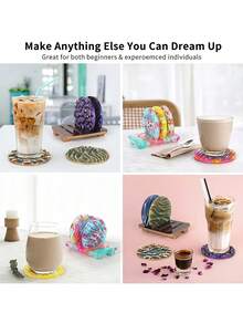 1 Set DIY Crystal Drop Resin Mold With Four Wave Coasters And A Coaster Table Silicone Mold Suitable For Daily Household Coasters - Multicolor - View 8