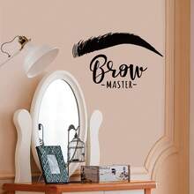 Beautiful Brow Wall Sticker Eyelashes Decor Vinyl Decal For Beauty Salon Room Stickers Eyebrows Wall Decals For Brow Bar Poster - Black - View 1