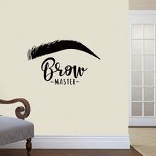Beautiful Brow Wall Sticker Eyelashes Decor Vinyl Decal For Beauty Salon Room Stickers Eyebrows Wall Decals For Brow Bar Poster - Black - View 4