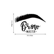 Beautiful Brow Wall Sticker Eyelashes Decor Vinyl Decal For Beauty Salon Room Stickers Eyebrows Wall Decals For Brow Bar Poster - Black - View 2