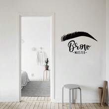 Beautiful Brow Wall Sticker Eyelashes Decor Vinyl Decal For Beauty Salon Room Stickers Eyebrows Wall Decals For Brow Bar Poster - Black - View 5