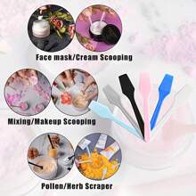 100pcs/Set Mini Makeup Spatula Face Cream Mask Mixing Spoon Beauty DIY Tool Eyeshadow Face Makeup Applicator Stick - Multicolor - View 6