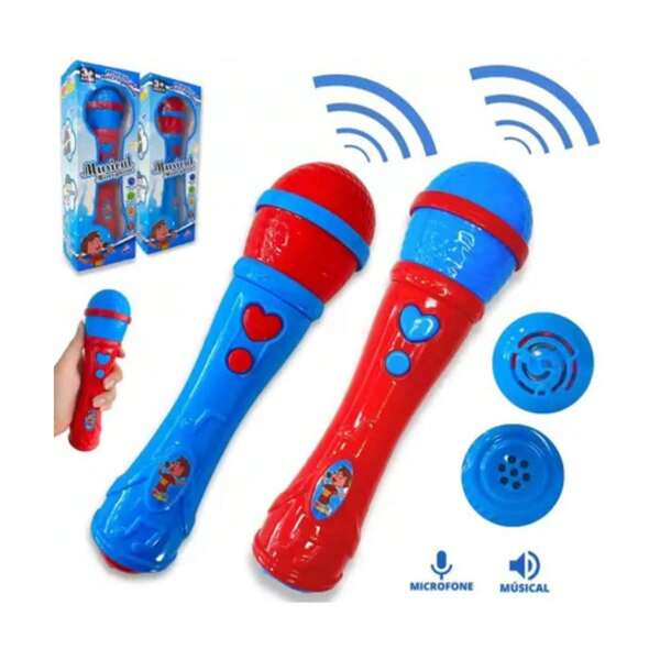 Microfone Infantil Sai a Voz e Musical Brinquedo Musicl Menina Menino