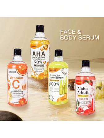 500ml 透明质酸、烟酰胺维生素 C AHA 面部精华斑点橡皮擦矫正美白保湿亮肤身体精华，节日礼物（正品保证 DR.MEINAIER）