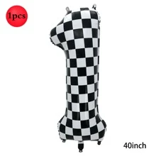 Bóng bay kỹ thuật số ca rô 40 inch lớn màu đen và trắng số 0-9 dùng để trang trí tiệc sinh nhật xe đua, Giáng sinh - bàn cờ đen trắng - Xem 16