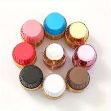 Bộ 50 Cốc Làm Bánh Muffin Bằng Nhôm Bóng Đầy Màu Sắc – Chịu Nhiệt, Lót Bánh Có Thể Tháo Rời Để Nướng, Phụ Kiện Nhà Bếp Bền Đẹp - Nhiều màu - Xem 3