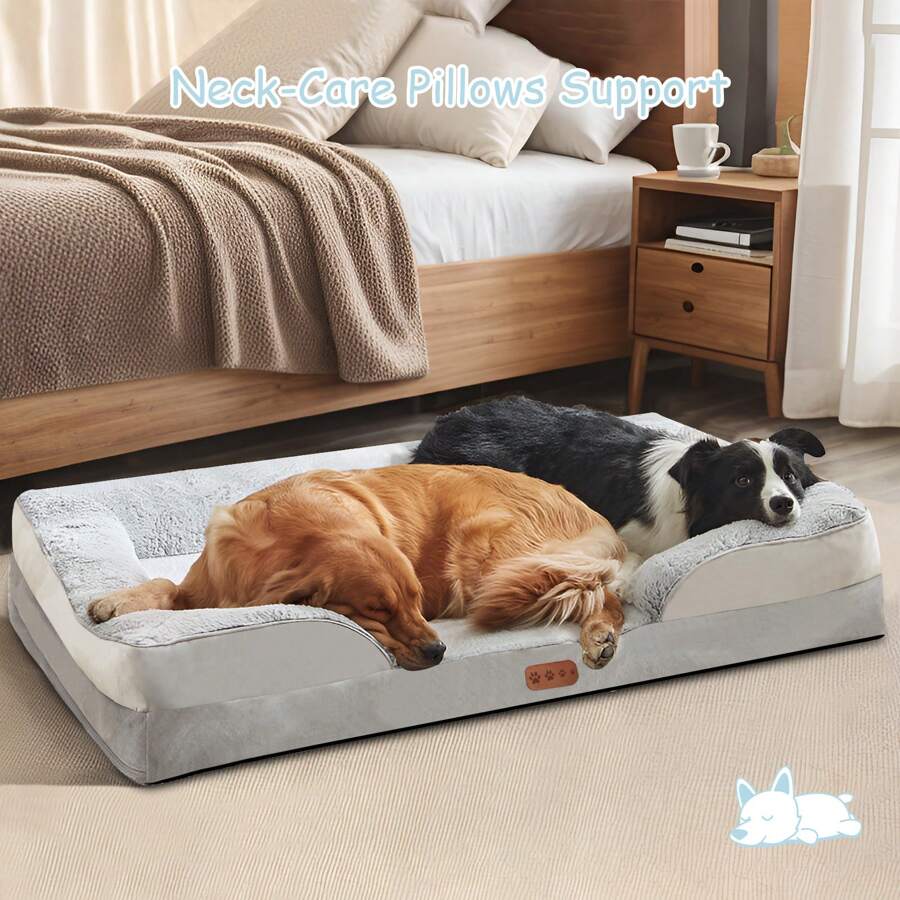 1pc 4-Season Pet Cat Dog Sofa Bed Pad, Super Cozy Supporting Spine Design, Removable & Washable Blue Memory Foam, Suitable For Small/Medium/Large Cats & Dogs, 24h Rebound Bottom