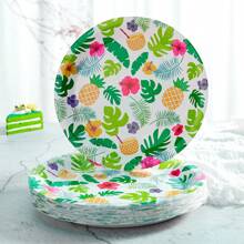 Disposable Tropical Paper Plate, Cup, And Napkin Set For Hawaiian Party Decorations, Luau Party Supplies,Christmas - Multicolor - View 3