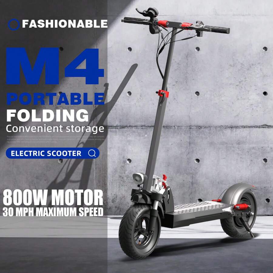 Electric Scooters J01 PRO 800w Motor,Max 30 Miles Range,25Mph Top Speed,10" Off-Road Tires,Folding Scooter Electric With Seat, Fast Electric Scooter Adults With Shock Absorption - 黑色 - 查看 1