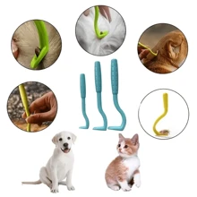 Juego de 3 herramientas efectivas para remover garrapatas y pulgas para perros - Herramienta de plástico para remover garrapatas que facilita la extracción de garrapatas y pulgas - Mantenga a su mascota segura y saludable