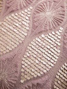 1pc PV Velvet Sequin Cushion Cover Without Pillow Insert, Polyester American Style Square Sequin Embroidery Decorative Throw Pillow Case For Party, Living Room, Holiday Use