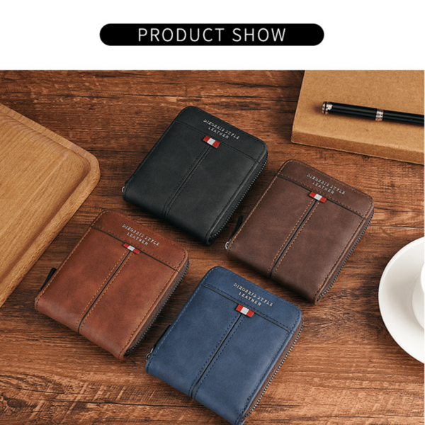 1 szt. Modny męski portfel retro - 1 szt. Nowy, praktyczny wielofunkcyjny organizer na karty z bezpiecznymi przegródkami na wiele kart - i stylowy design