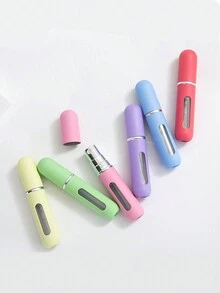 1入組糖果色5ml底部直充香水噴霧瓶，鋁質推式香水瓶，可重裝香水噴霧瓶，攜帶方便的旅行瓶，迷你噴霧器空化容器，底部充填泵吸工具與配件