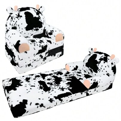 Toddler Chair Plush With Removable Cover, Kids Sofa Bed To Lounger, Comfy Kids Couch For Kids Age 18 Months And Up, Toddler Recliners For Kids